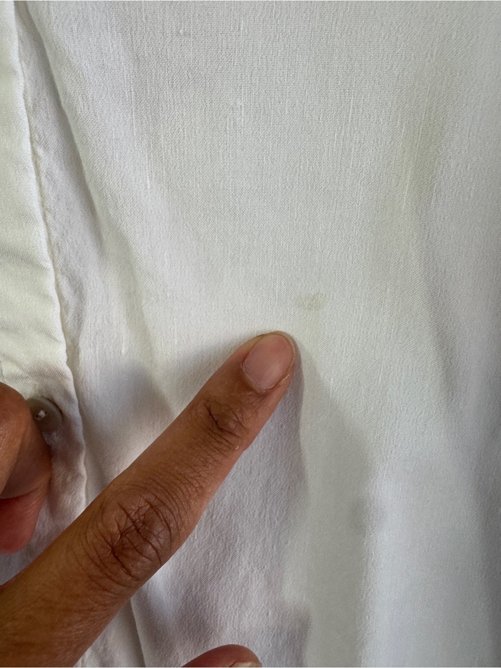 Eileen Fisher Linen Blend White Button Front Blouse Medium Quiet Luxury - Picture 3 of 14
